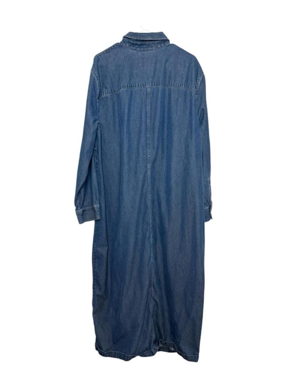 Jones New York Sport Women's Blue Denim Button Front Plus Size Maxi Dress 24W - Picture 3 of 3